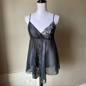 Victoria’s Secret black sheer&lace babydoll Sz Med